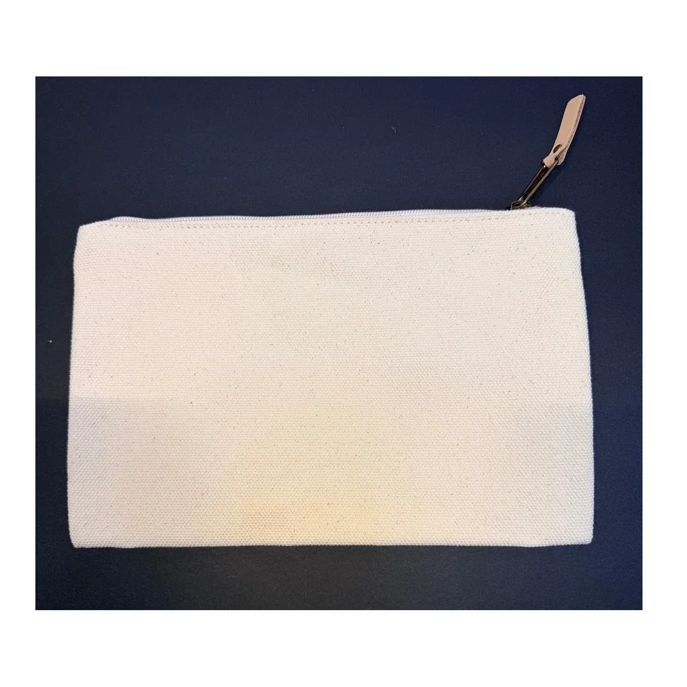 Spore Me the Details Mushroom Embroidered Canvas Pouch Cream